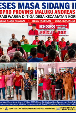 Reses Masa Sidang III, Anggota DPRD Maluku Andreas Taborat Serap Aspirasi Warga di Tiga Desa Kormomolin